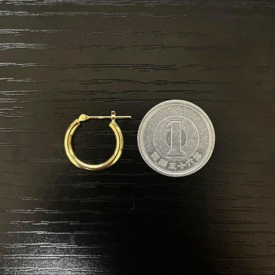 K18 18金 イエローゴールド フープピアス15mm