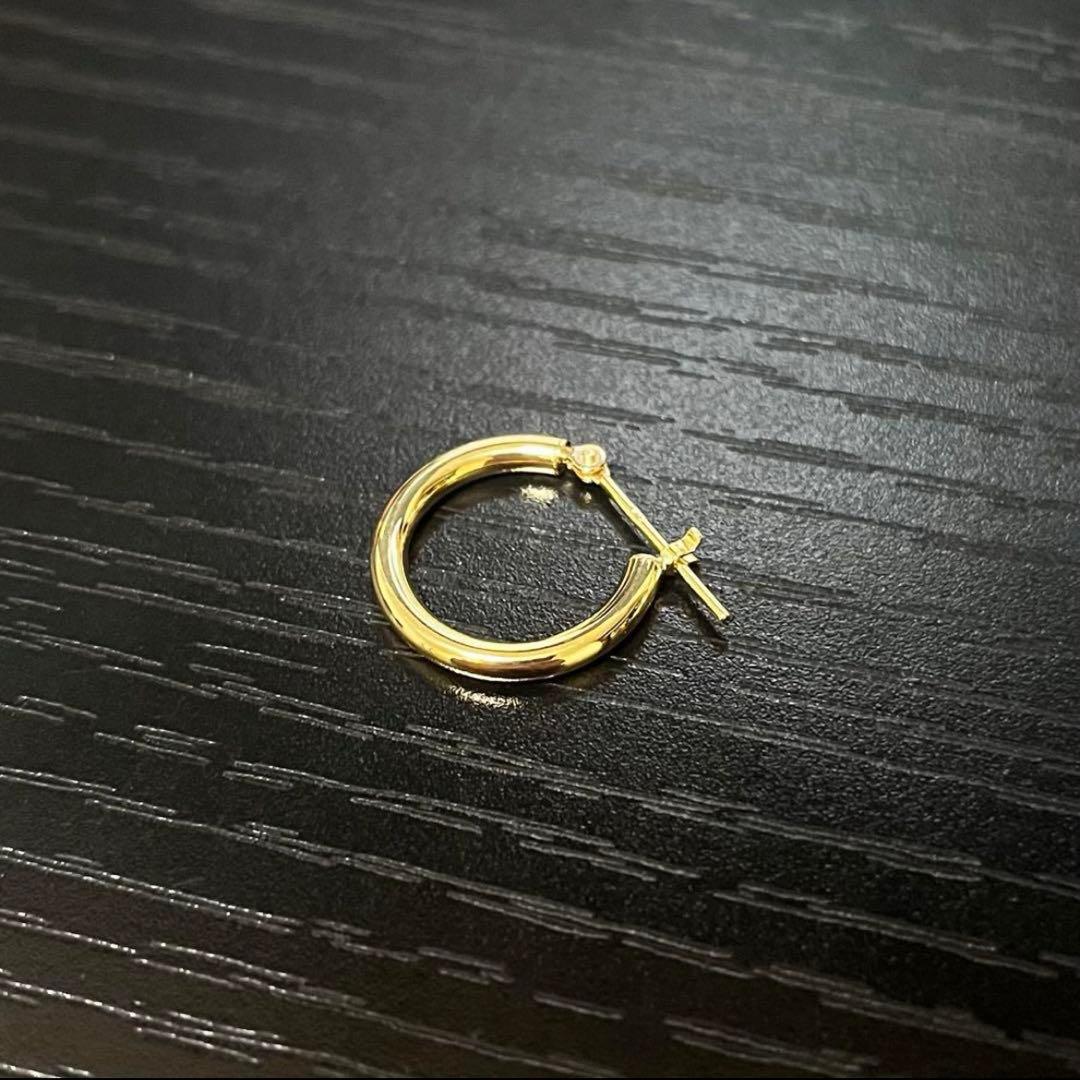 K18 18金 イエローゴールド フープピアス15mm