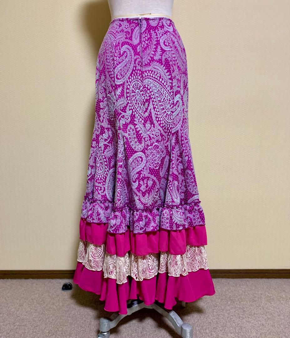 フラメンコ衣装　ソニアジョーンズ上下セットベルト付き　サイズMA