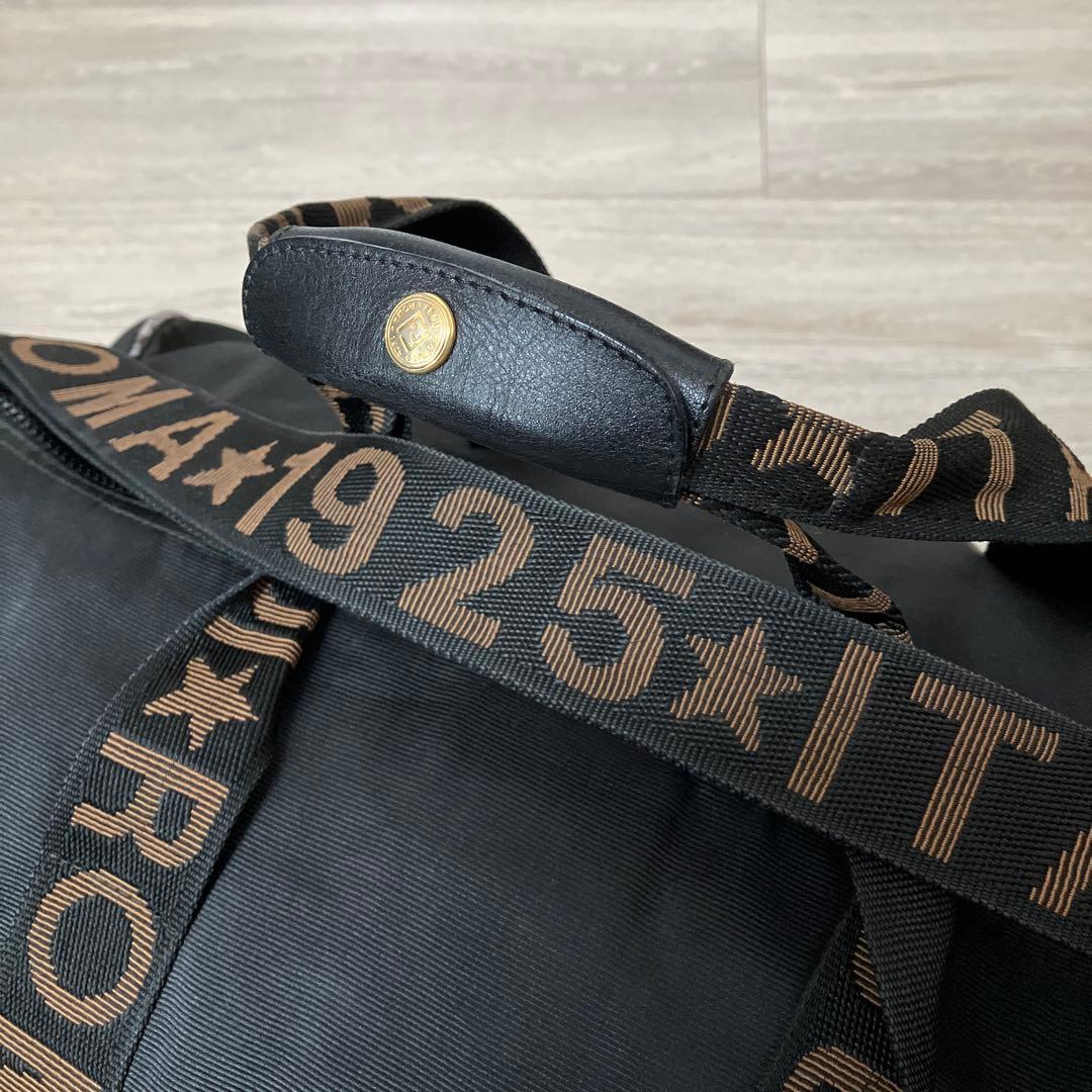 FENDI ナイロン生地 2way ボストンバッグ ドラムバッグ ブラック
