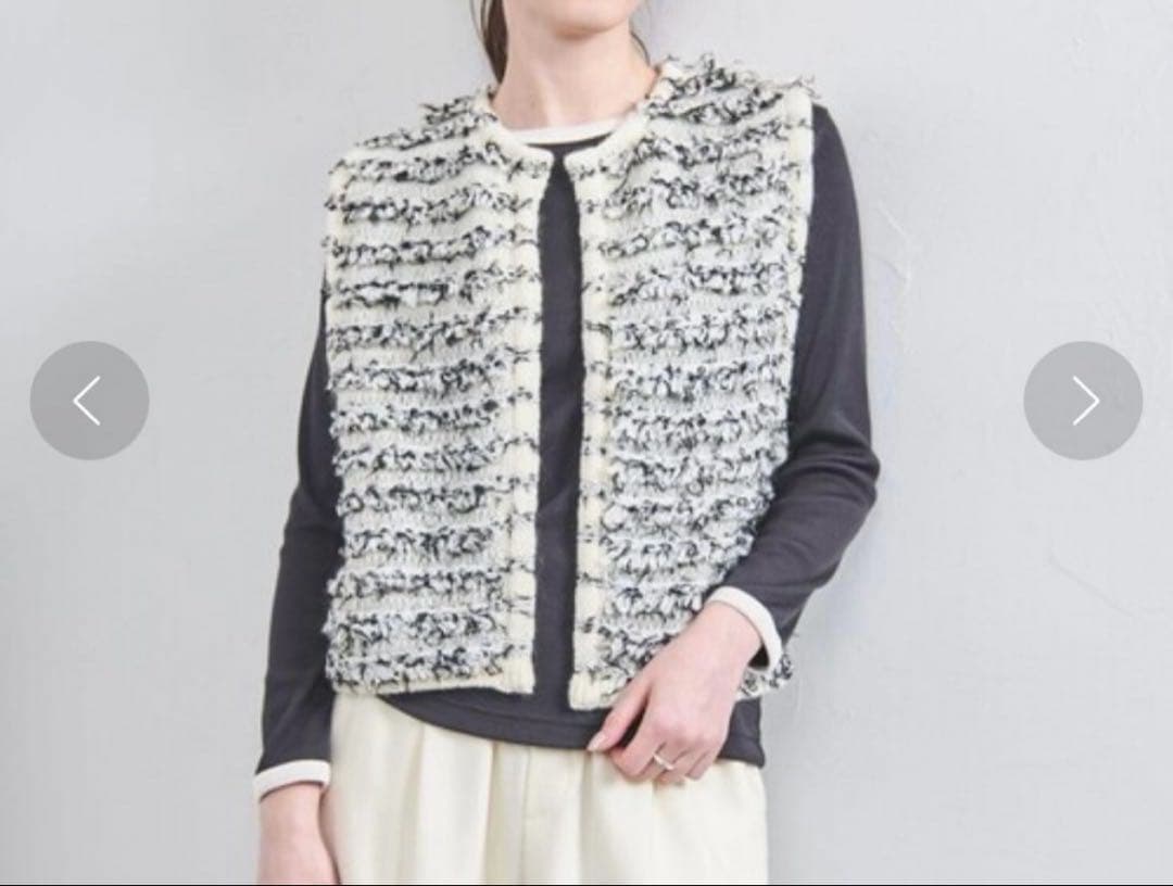 ユナイテッドアローズ　ミックス シアーループ ニットベスト　ドゥロワー