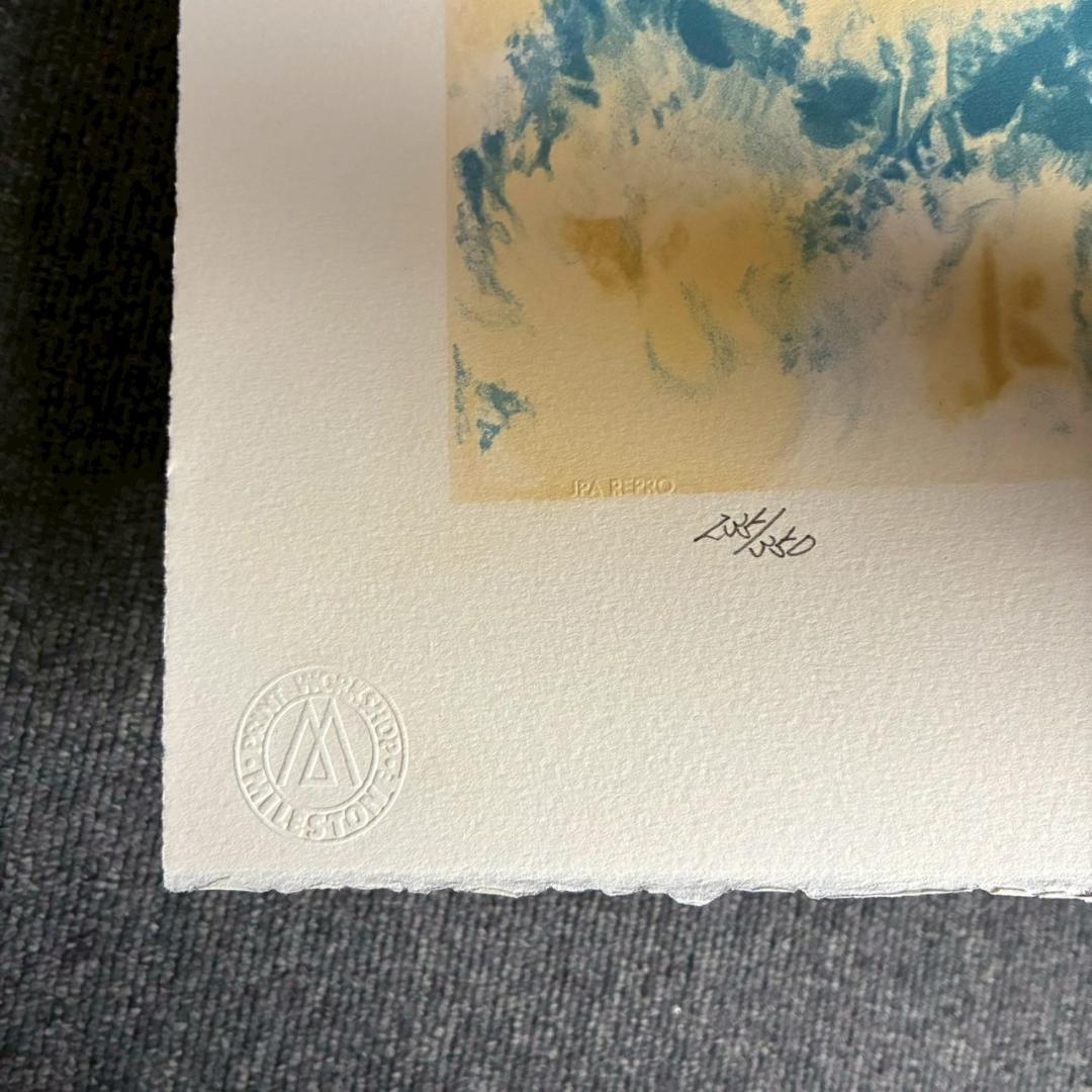 美品 前田青邨「薔薇」リトグラフ 前田すゑ承認印・証明シール・日本版画協会番号有