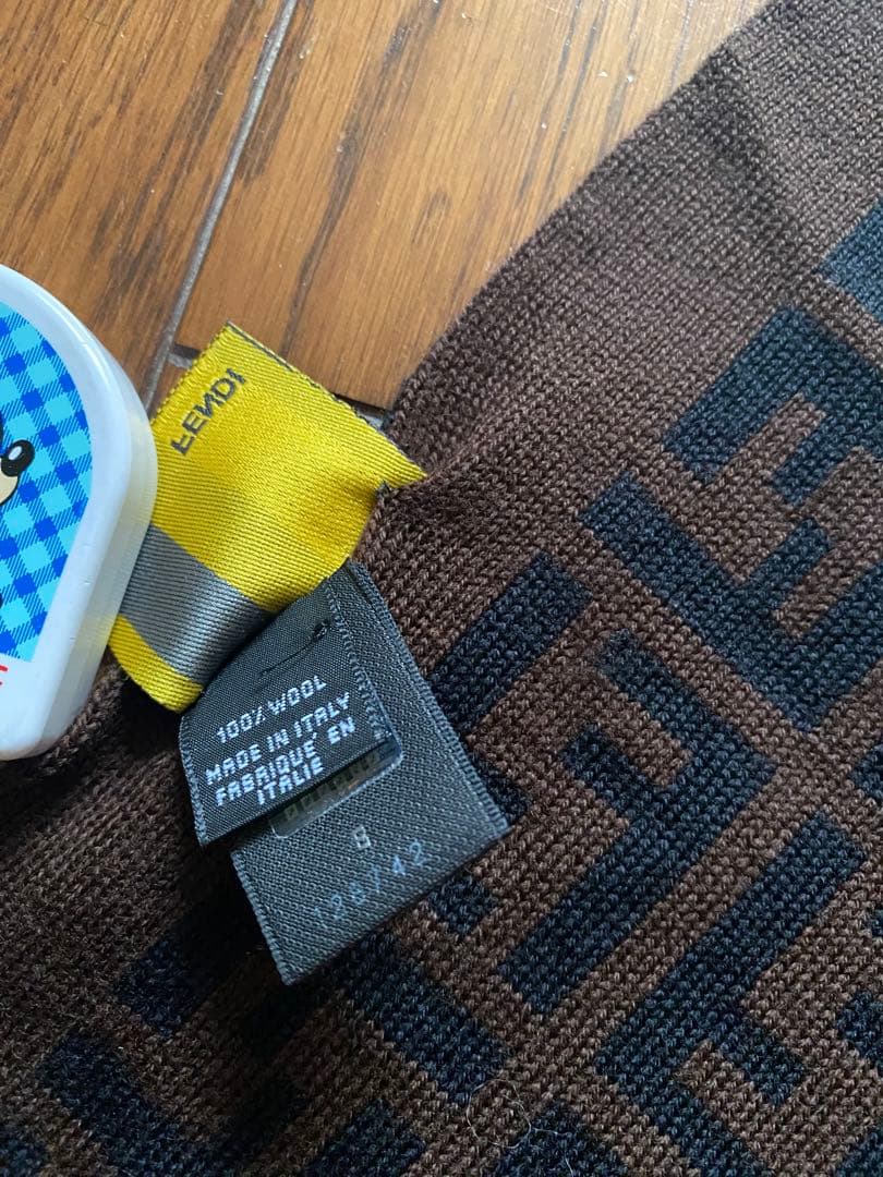 FENDI ズッカ柄 マフラー 新品未使用 ウール ブラック×ブラウン