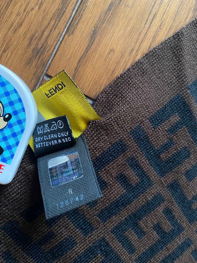 FENDI ズッカ柄 マフラー 新品未使用 ウール ブラック×ブラウン