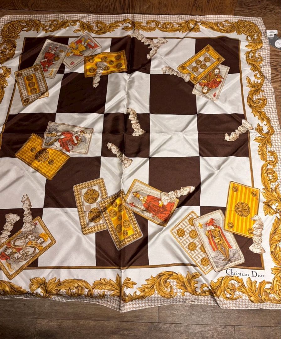 【新品未使用】Christian Dior スカーフ トランプ柄