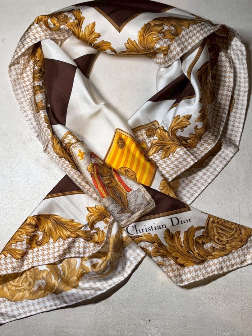 【新品未使用】Christian Dior スカーフ トランプ柄