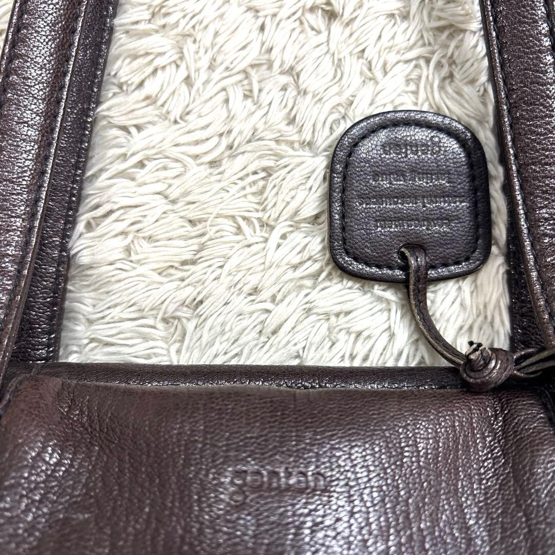 genten /ゲンテン◆レザートートバッグ ゴートベーシック　チャック付きA4