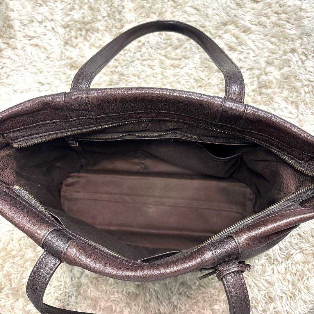 genten /ゲンテン◆レザートートバッグ ゴートベーシック　チャック付きA4