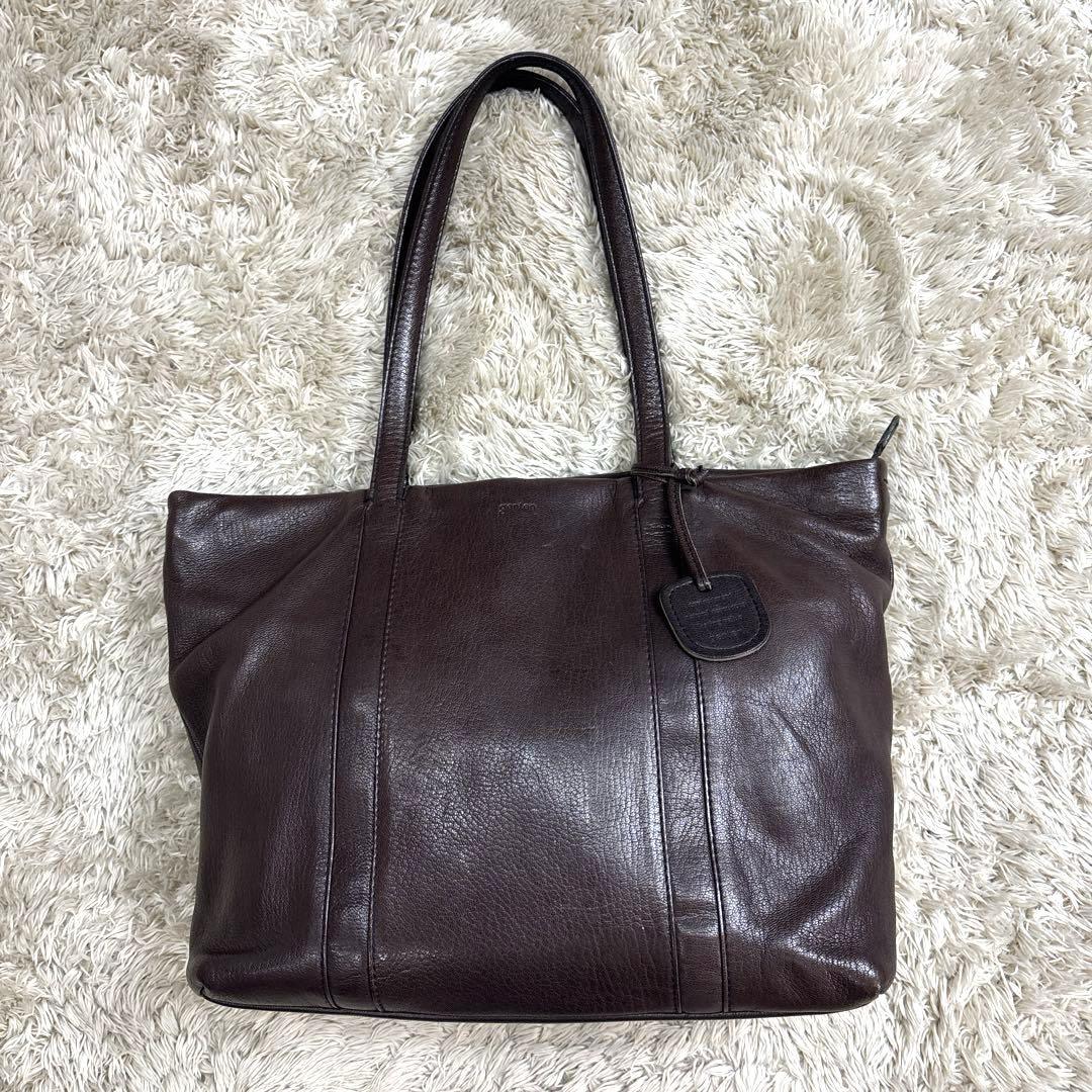 genten /ゲンテン◆レザートートバッグ ゴートベーシック　チャック付きA4