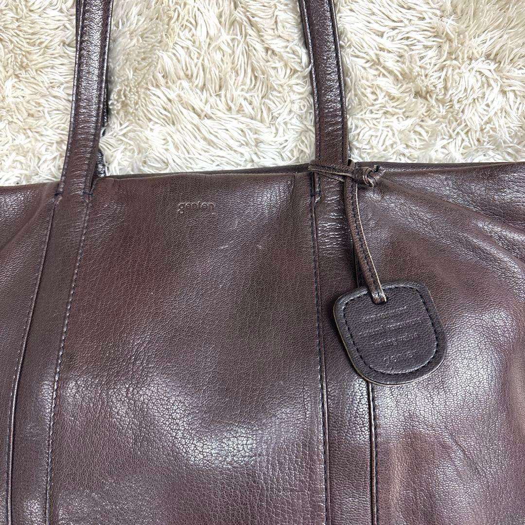 genten /ゲンテン◆レザートートバッグ ゴートベーシック　チャック付きA4