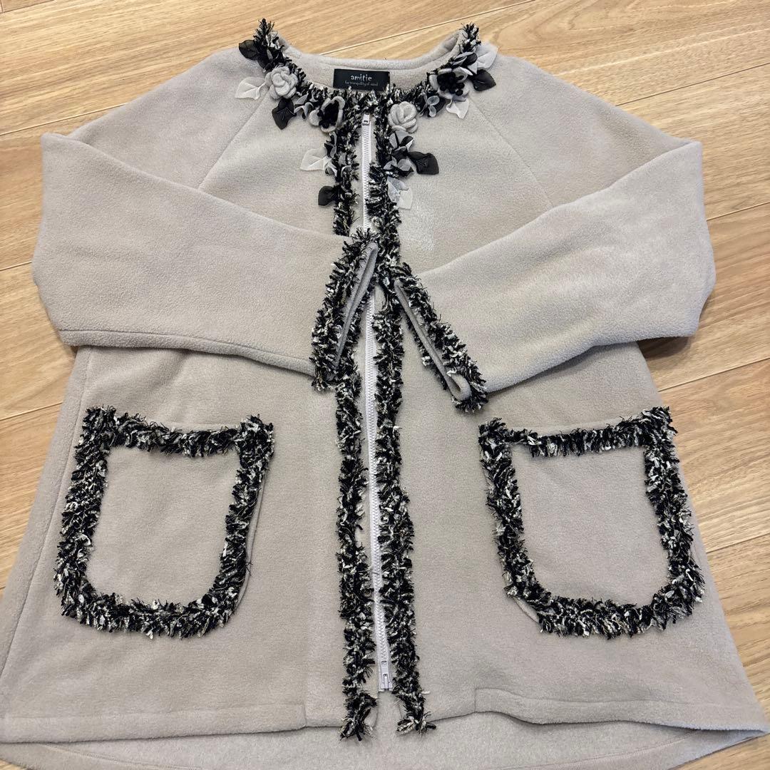 アミティエ　ノーカラージャケット サイズ2