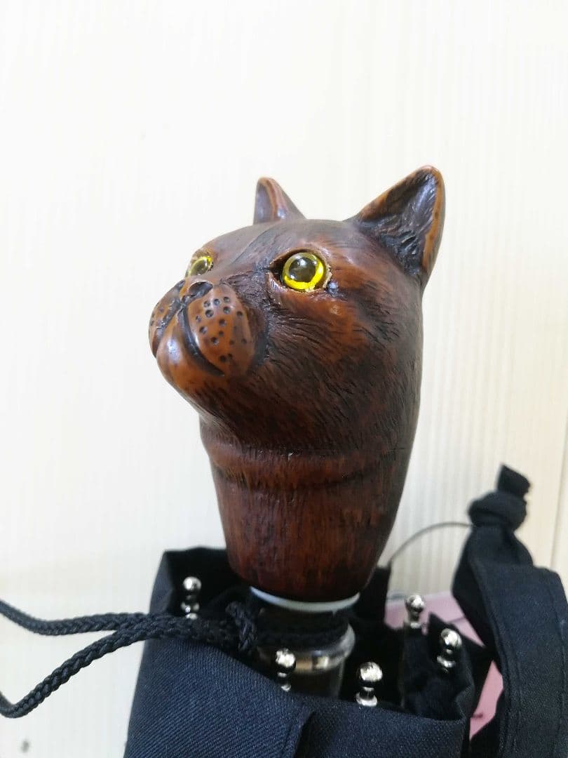 Guy de jean 折り畳み傘 雨/日傘兼用：ネコ（ベージュフォンセ）