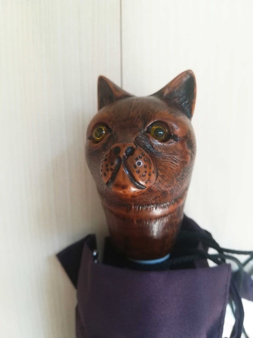 Guy de jean 折り畳み傘 雨/日傘兼用：ネコ（ベージュフォンセ）