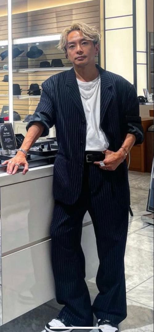 奈良裕也着用！ストライプ オーバーサイズジャケット セットアップ　Mサイズ