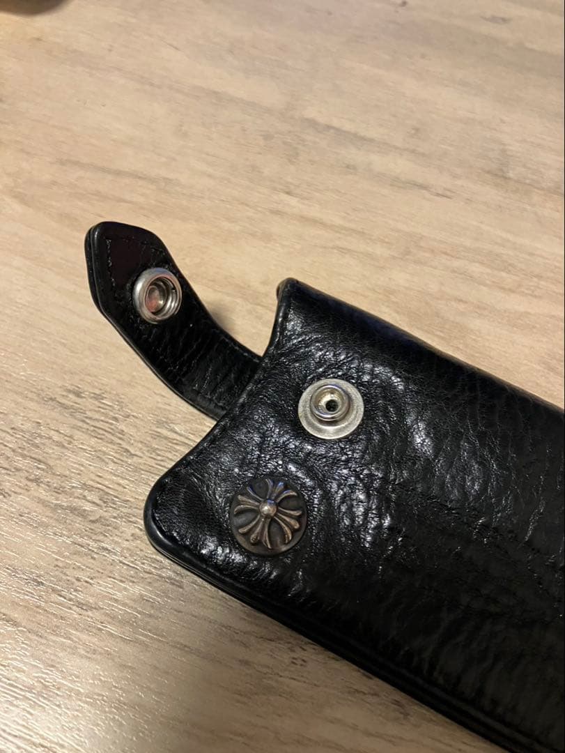 ★mm_406★クロムハーツ レザーキーケース クロスボタン 黒