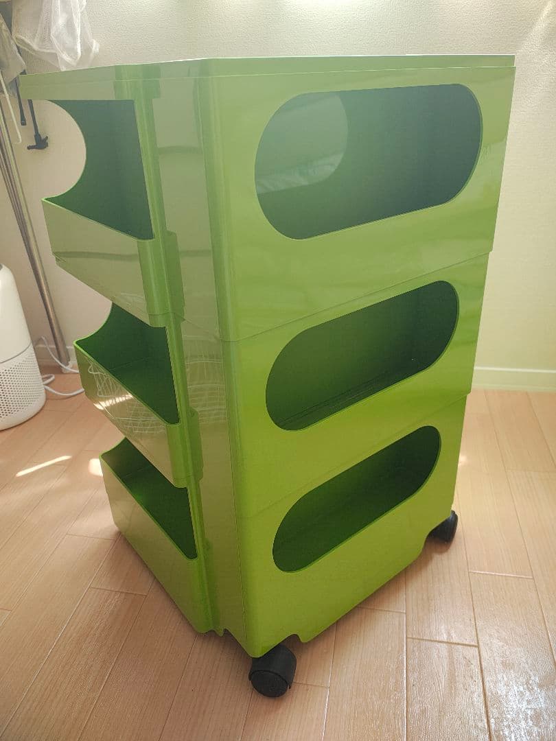 ボビーワゴン　3段3トレイ　ライムグリーン