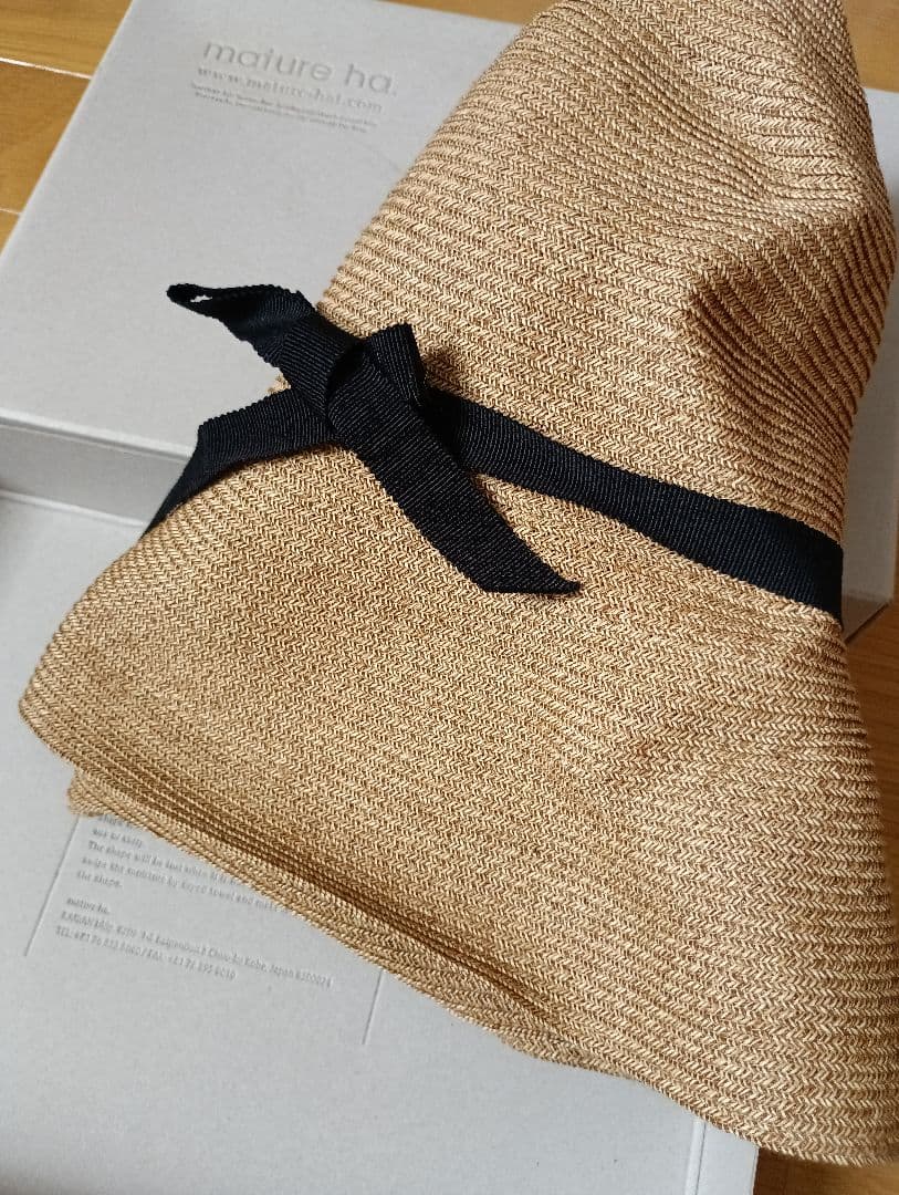 mature ha マチュアーハBOXED HAT　麦わら帽子
