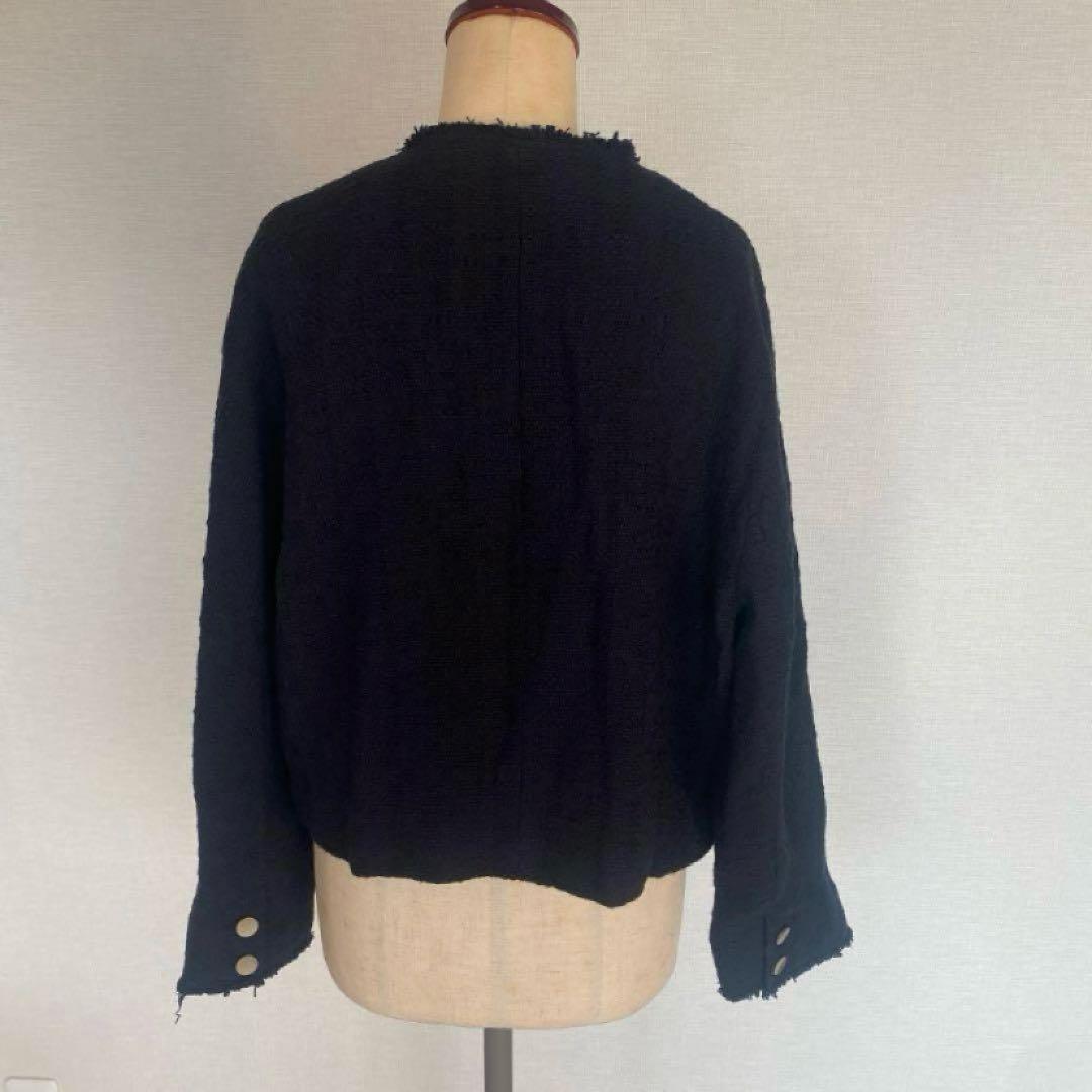 PUAL CE CIN ピュアルセシン ツイードショートジャケット ブラック