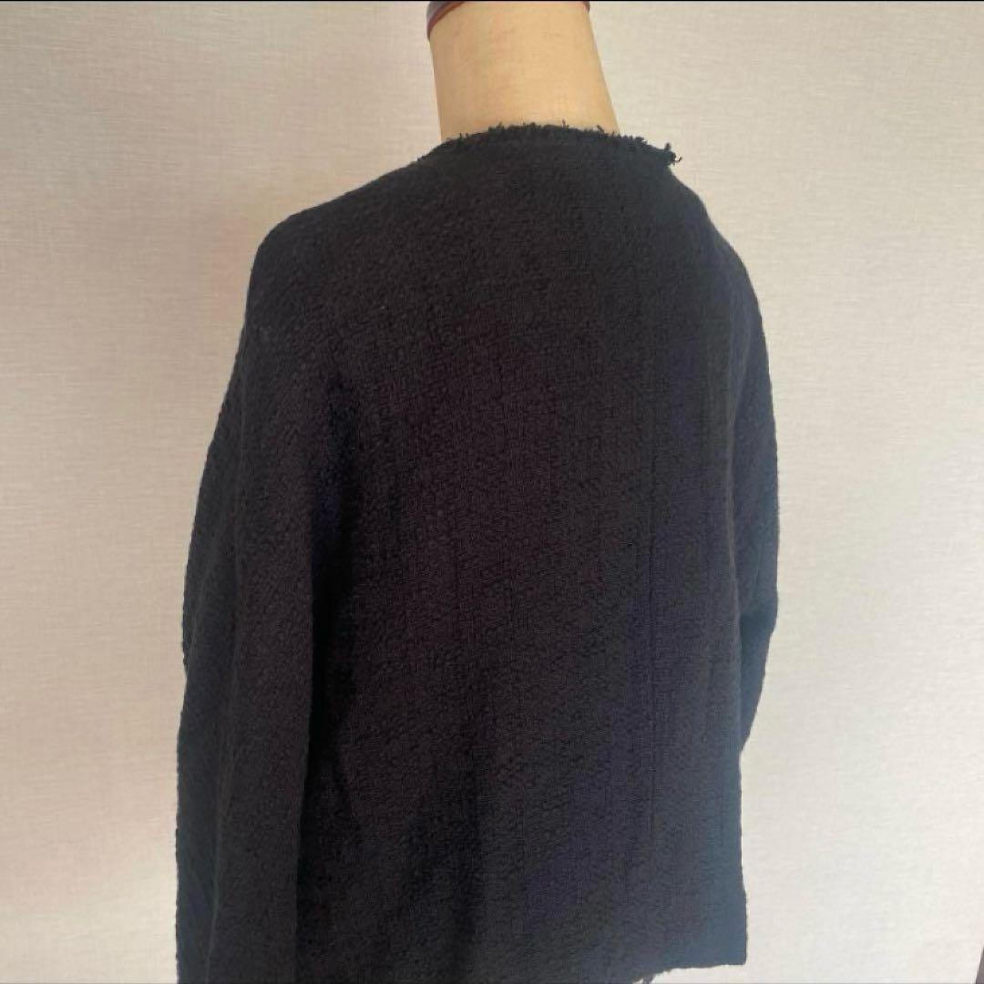 PUAL CE CIN ピュアルセシン ツイードショートジャケット ブラック