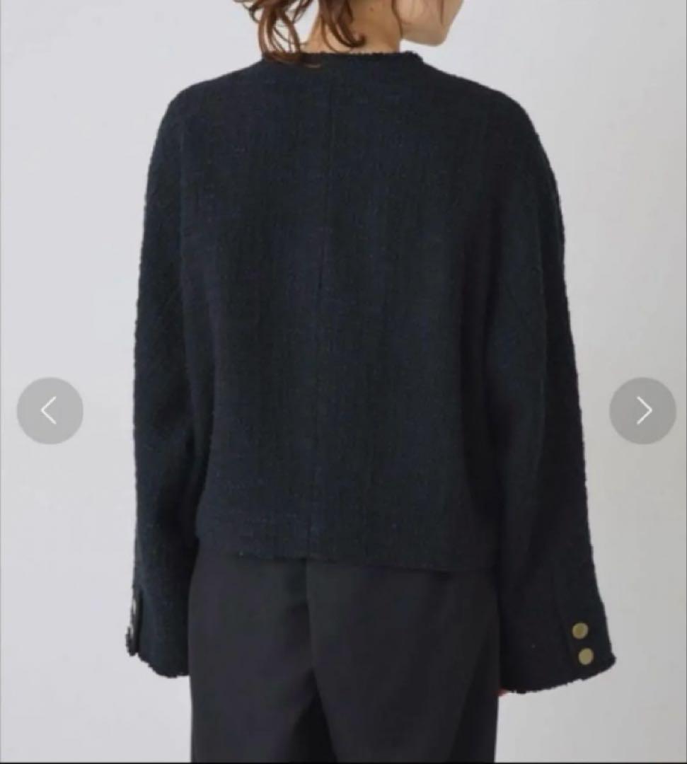 PUAL CE CIN ピュアルセシン ツイードショートジャケット ブラック