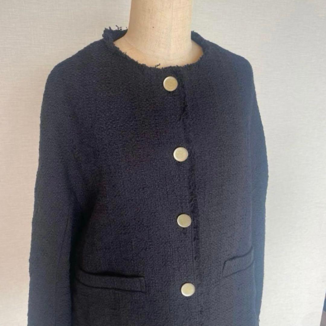 PUAL CE CIN ピュアルセシン ツイードショートジャケット ブラック