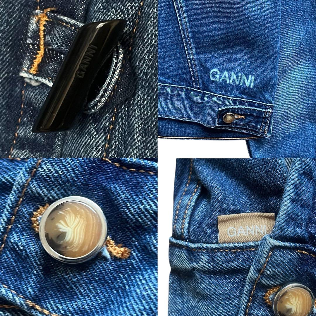 【極美品】GANNI 32 フリル襟 ラッフルカラー デニムジャケット