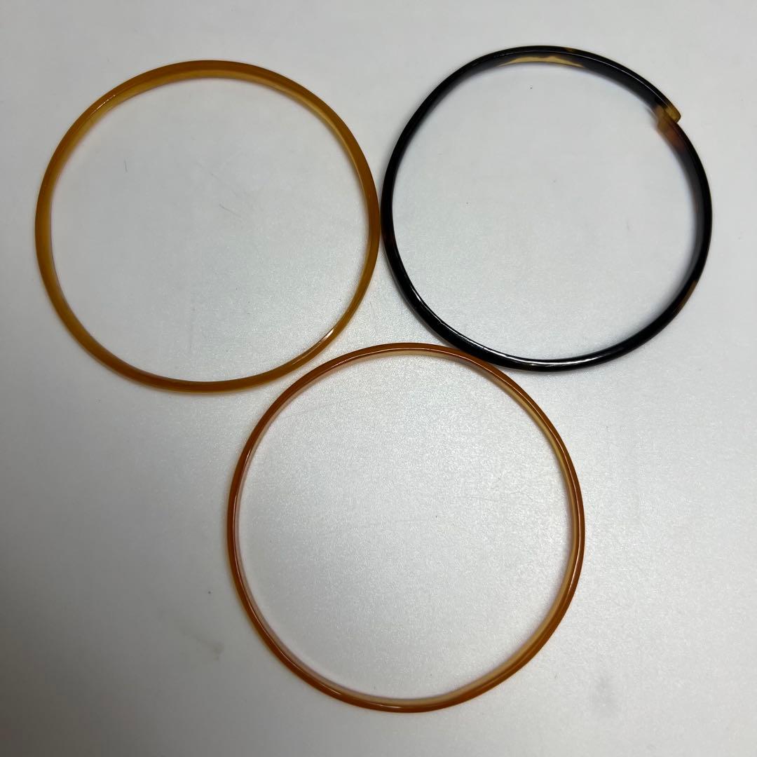本白鼈甲　バングル　3本　くし　21g 東K7-1229☆2F