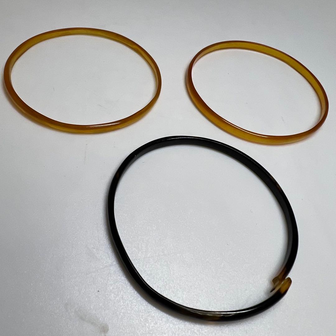 本白鼈甲　バングル　3本　くし　21g 東K7-1229☆2F
