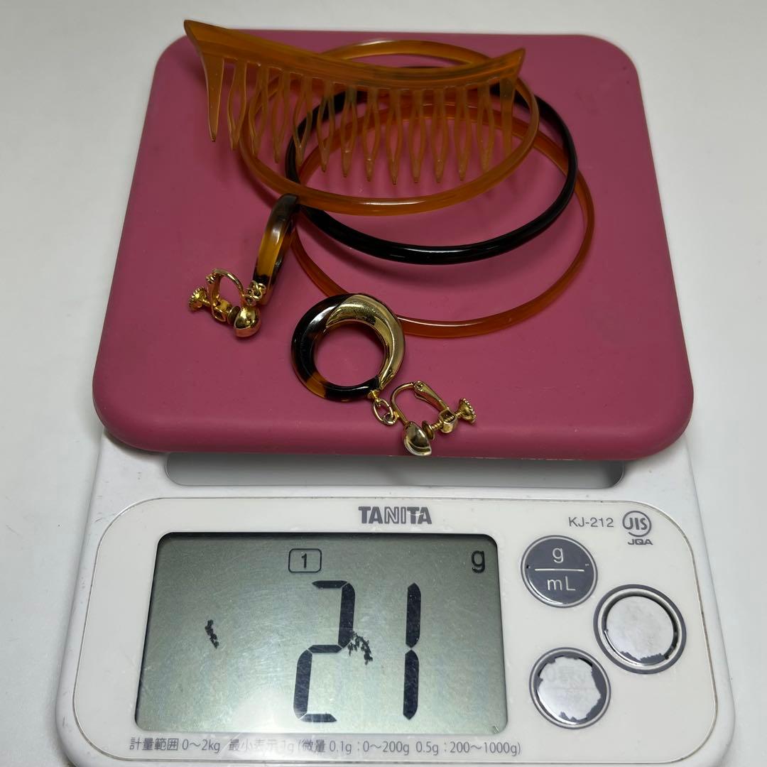 本白鼈甲　バングル　3本　くし　21g 東K7-1229☆2F