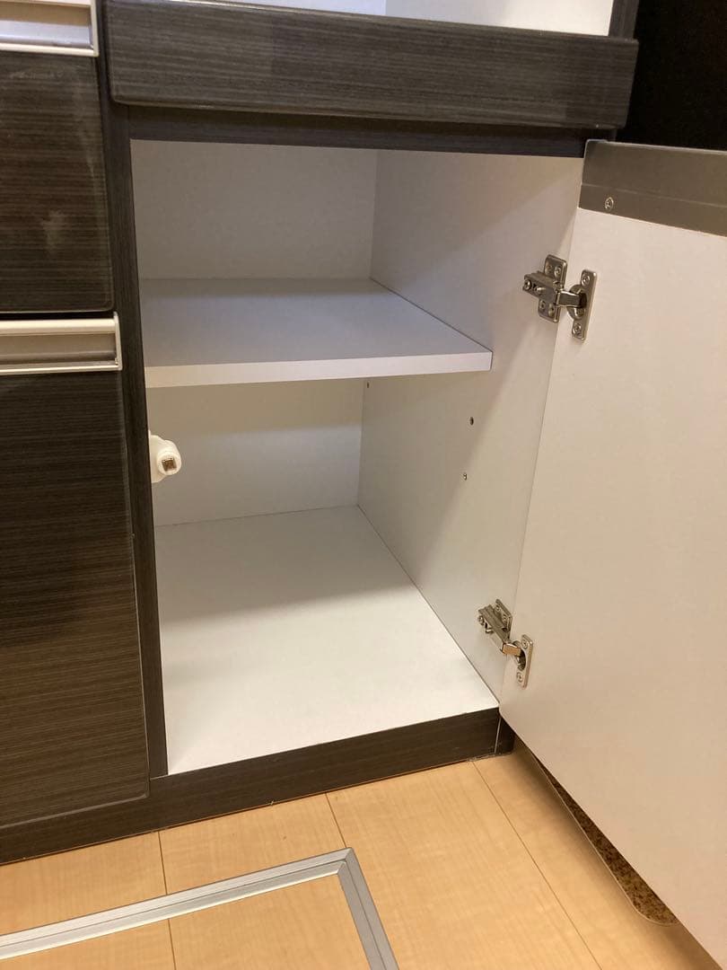 ダークブラウン キッチンカウンター 4段引き出し