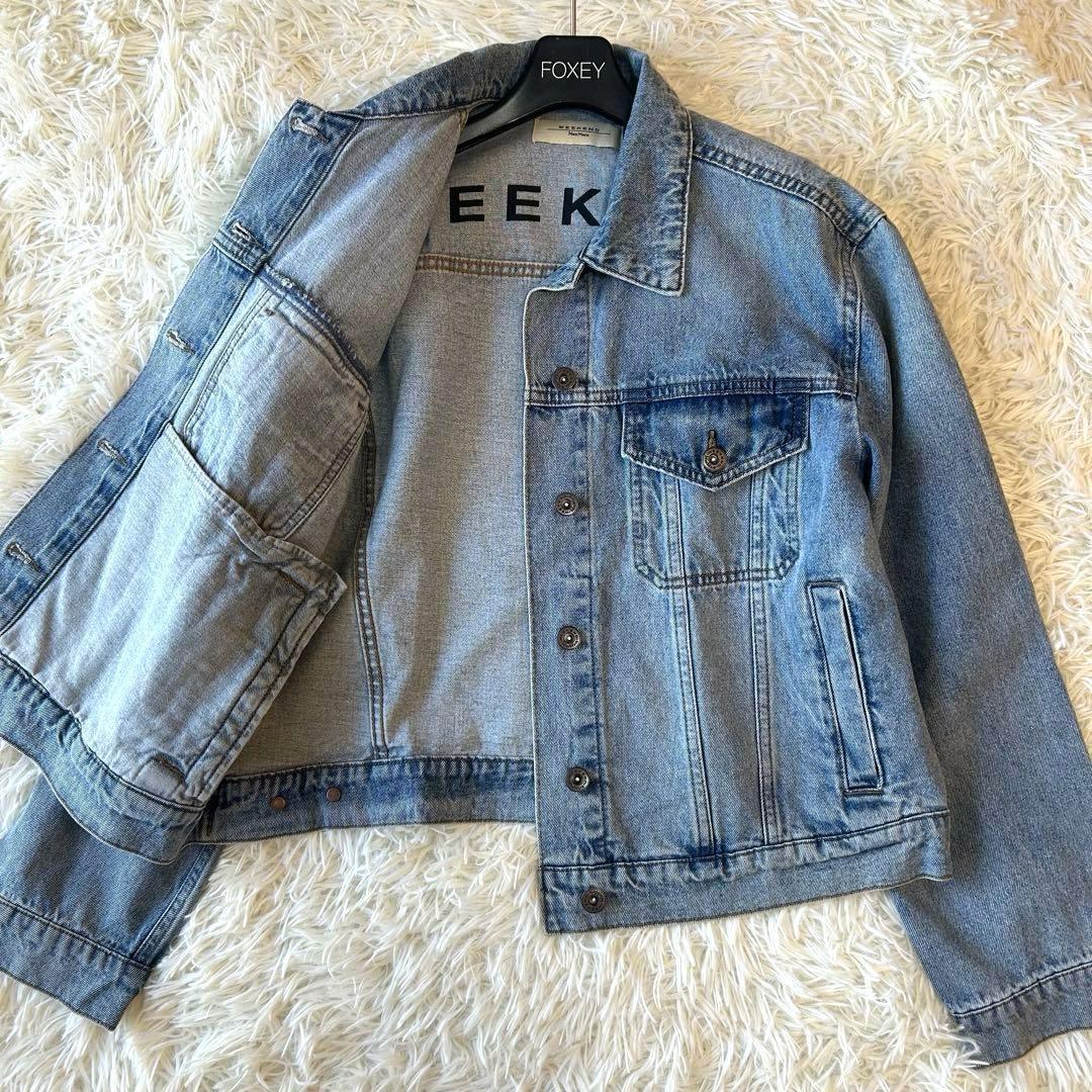 未使用級2023SS WeekendMaxMara ロゴデニムジャケットGジャン