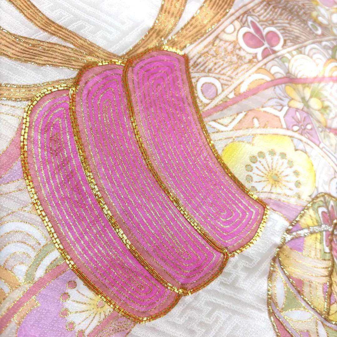 【新品】日本製 スキンベージュ お宮参り 産着 正絹 刺繍入り たとう紙 襦袢付