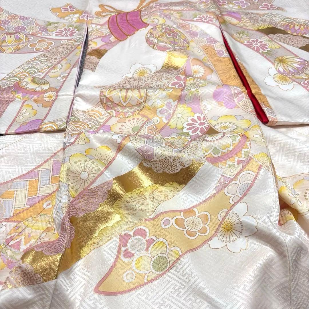 【新品】日本製 スキンベージュ お宮参り 産着 正絹 刺繍入り たとう紙 襦袢付