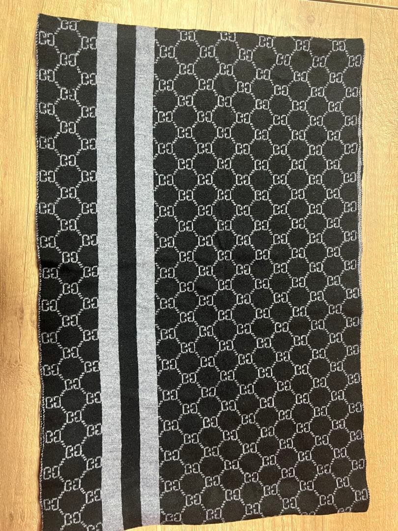 チェコスポーツGGパターン マフラー ブラック グレー最終値下げ