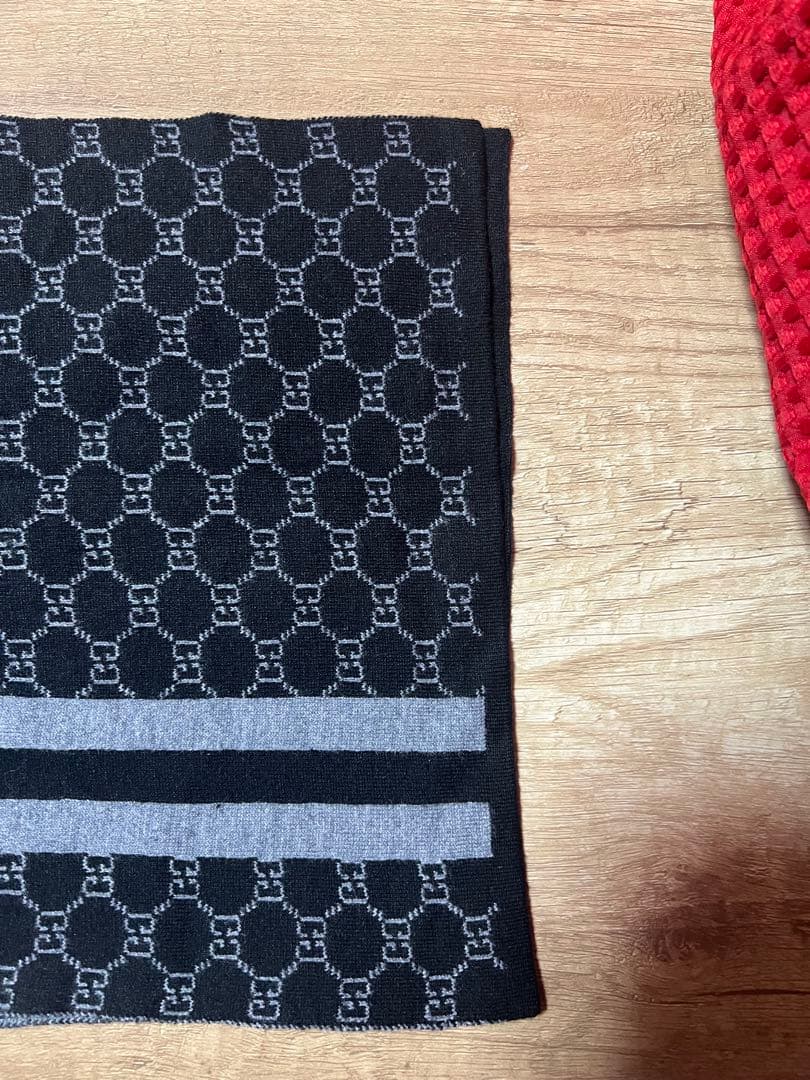 チェコスポーツGGパターン マフラー ブラック グレー最終値下げ