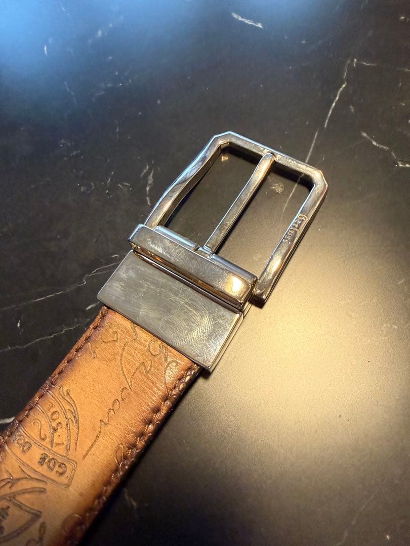 ブラウンレザー ベルト ベルルッティBerluti