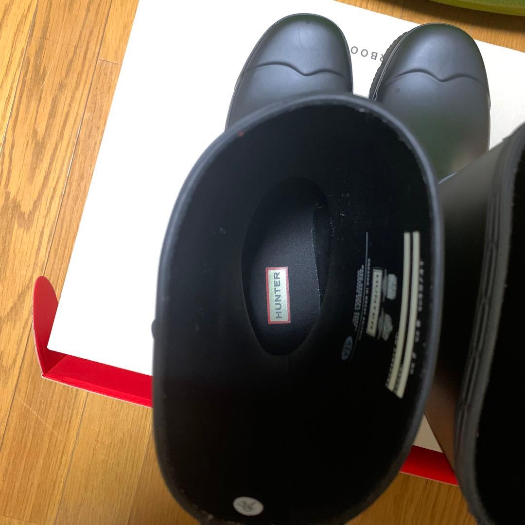 HUNTER ブラックラバー長靴 バックル付き