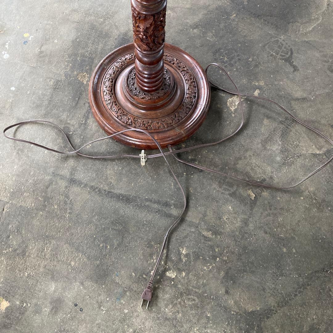 め*り様 木彫 ヴィンテージ フロアランプ 高さ173cm アンティーク 照明器