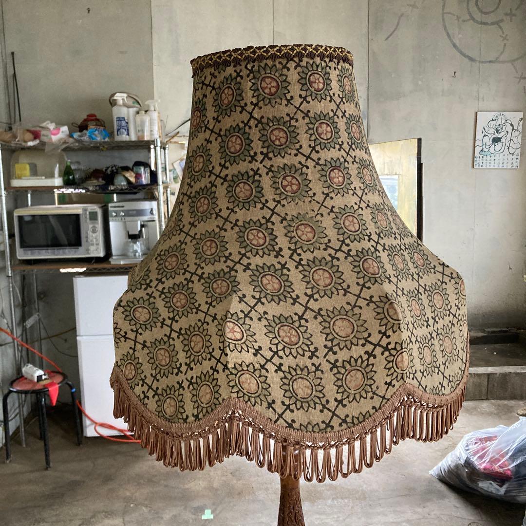 め*り様 木彫 ヴィンテージ フロアランプ 高さ173cm アンティーク 照明器