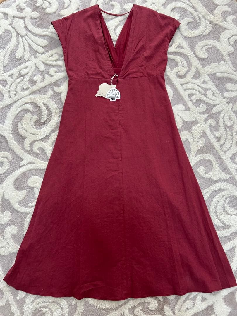 Sea Room Lynn リネンVカットギャザーワンピース