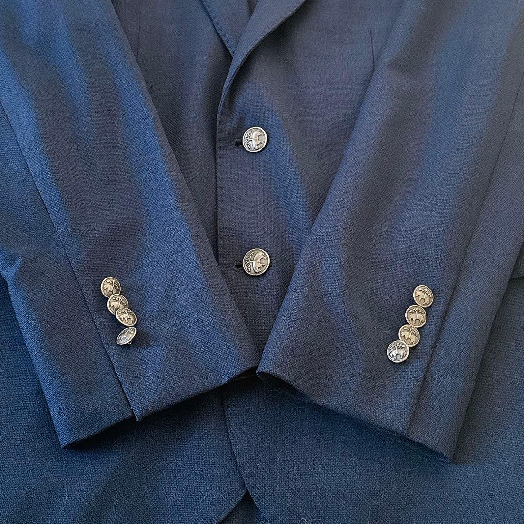 未使用級 Lサイズ 近年 ブルックスブラザーズ 紺ブレ 銀ボタン ジャケット 羊