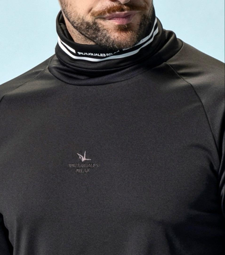 1PIU1UGUALE3 RELAX裏起毛ブランドロゴ ハイネック保温性/通気性