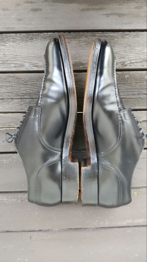 美品エドワードグリーンパースuチップ黒9.5Eドーバー同ラスト金枠囲みロゴ窓なし