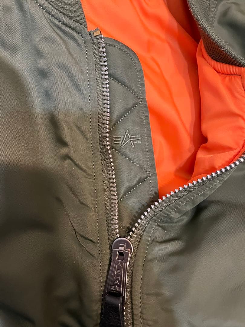 ALPHA MA-1 スリムフィット フライトジャケット XS セージ