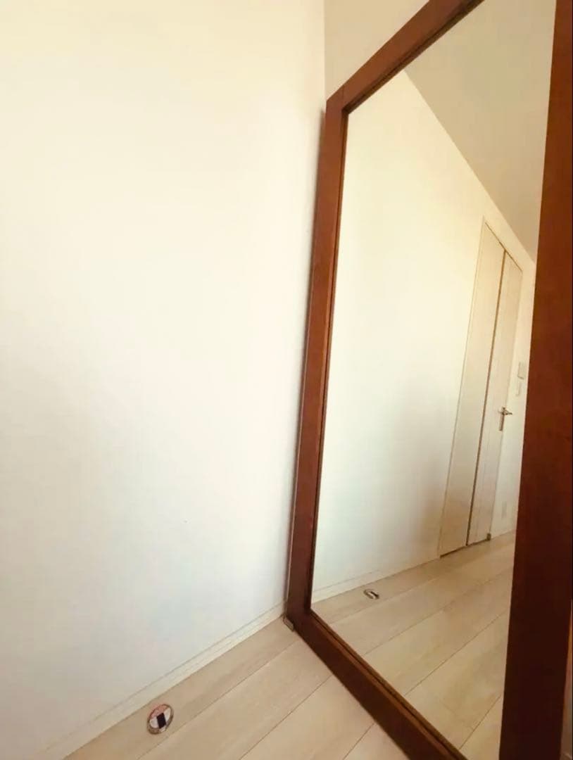 【引越しに伴い値下げしてます】大塚家具　木製スタンドミラー 大きめ ブラウン