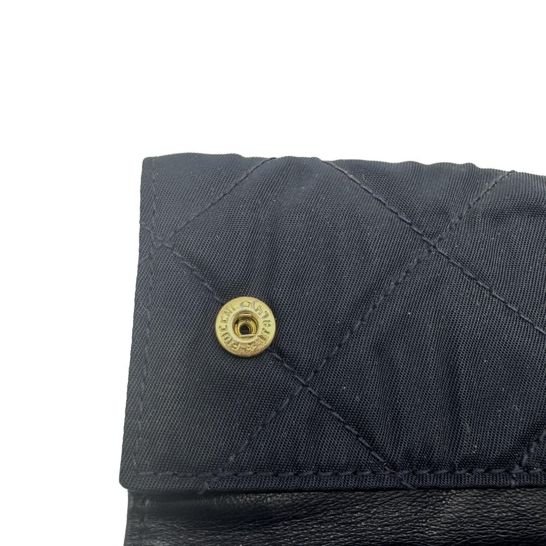 【PRADA】キーケース　６連　トライアングルロゴ　キルティング　ブラック