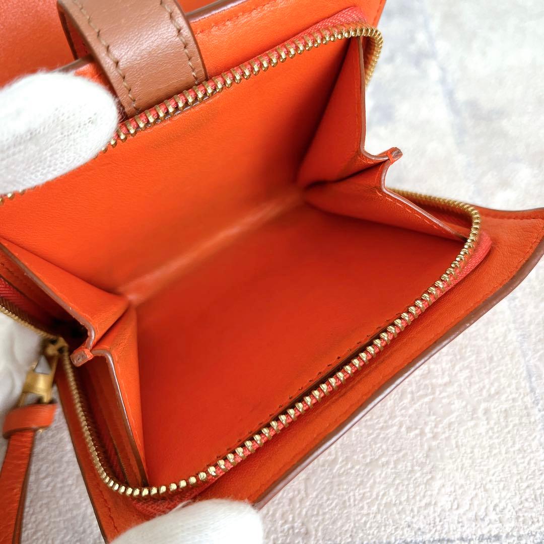 美品✨ロエベ コンパクト ジップウォレット アナグラム レザー コーラルピンク