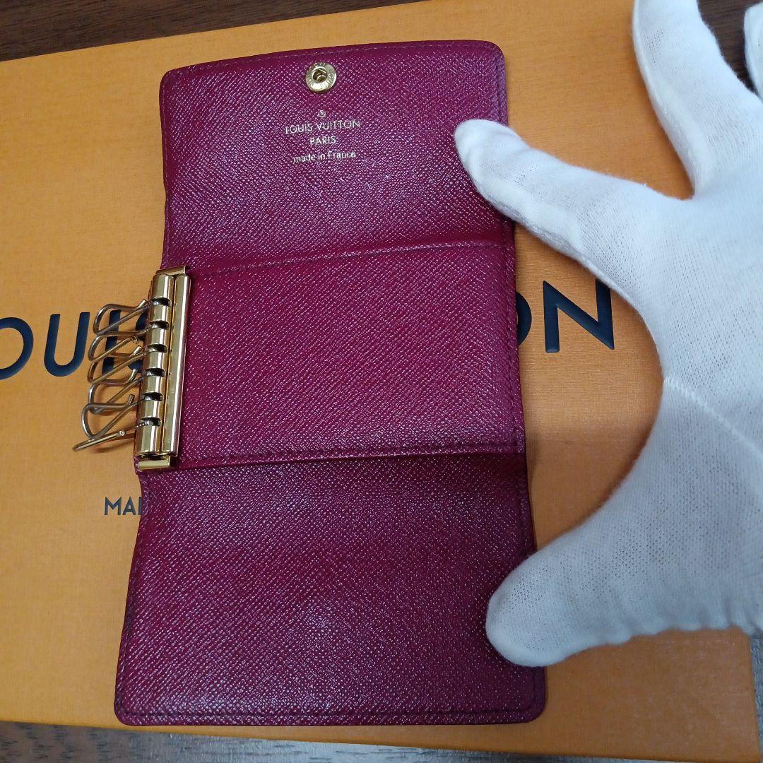 ルイ・ヴィトン、美品モノグラム、フューシャー、ミュルティクレ6連キーケース