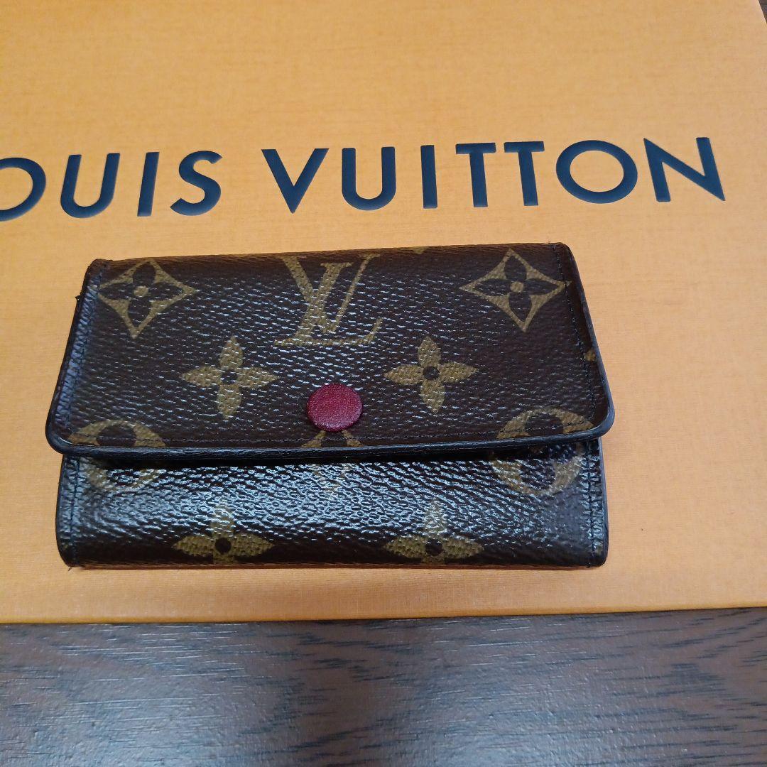 ルイ・ヴィトン、美品モノグラム、フューシャー、ミュルティクレ6連キーケース