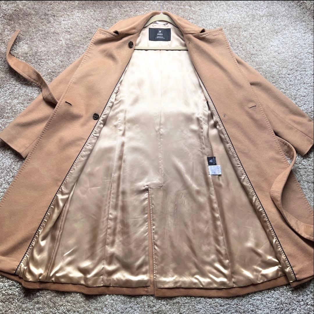 美品　高級　イネド　カシミア100% ロングコート　キャメル